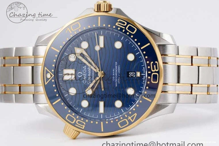 0118 ZeroBulk Seamaster Diver 300M SS YG Blue Ceramic Bezel JVSF 1:1 Best Edition Blue Dial on SS YG Bracelet A 7784